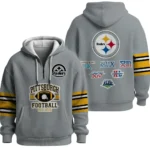 Nfl Pittsburgh Steelers Quarter Zip Waffle Hoodie Super Bowl Champions 1