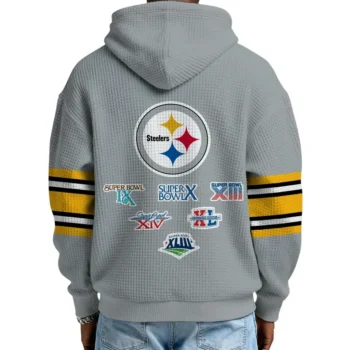 Nfl Pittsburgh Steelers Quarter Zip Waffle Hoodie Super Bowl Champions 2