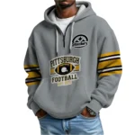 Nfl Pittsburgh Steelers Quarter Zip Waffle Hoodie Super Bowl Champions 1