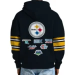 Nfl Pittsburgh Steelers Quarter Zip Waffle Hoodie Super Bowl Champions Black 1