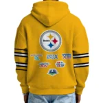 Nfl Pittsburgh Steelers Quarter Zip Waffle Hoodie Super Bowl Champions Team 1