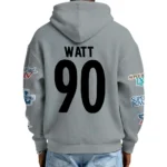 Nfl Pittsburgh Steelers Quarter Zip Waffle Hoodie Tj Watt 1