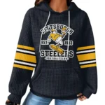 Nfl Pittsburgh Steelers Waffle Hoodie Super Bowl Champions Black 1