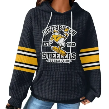 Nfl Pittsburgh Steelers Waffle Hoodie Super Bowl Champions Black 2