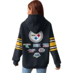 Nfl Pittsburgh Steelers Waffle Hoodie Super Bowl Champions Black 1