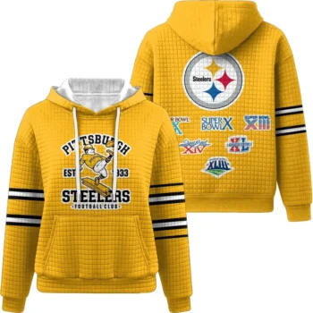 Nfl Pittsburgh Steelers Waffle Hoodie Super Bowl Champions Team 1