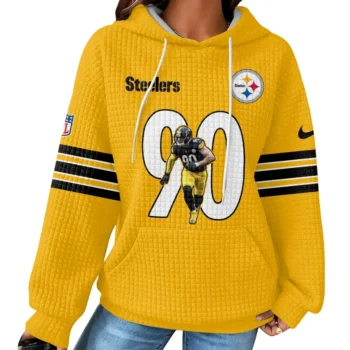 Nfl Pittsburgh Steelers Waffle Hoodie Tj Watt 2