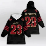 Nfl San Francisco 49ers Blanket Hoodie Christian Mccaffrey Autographed 1