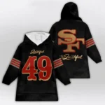 Nfl San Francisco 49ers Blanket Hoodie Faithful Player 1