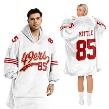Nfl San Francisco 49ers Blanket Hoodie George Kittle White 1