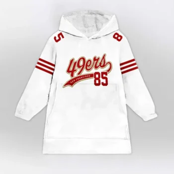 Nfl San Francisco 49ers Blanket Hoodie George Kittle White 2