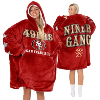 Nfl San Francisco 49ers Blanket Hoodie Logo Niner Gang 1