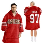 Nfl San Francisco 49ers Blanket Hoodie Nick Bosa 1