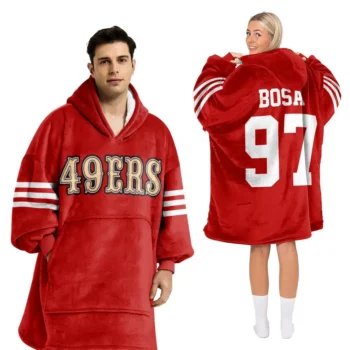 Nfl San Francisco 49ers Blanket Hoodie Nick Bosa 1
