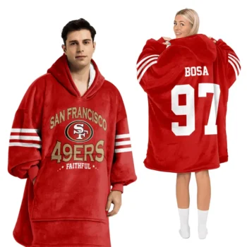 Nfl San Francisco 49ers Blanket Hoodie Nick Bosa Faithful 1
