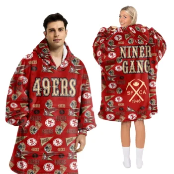 Nfl San Francisco 49ers Blanket Hoodie Pattern 1