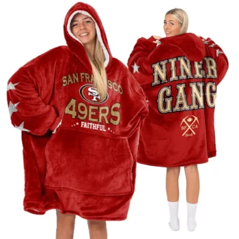 Nfl San Francisco 49ers Blanket Hoodie Slogan Niner Gang 1