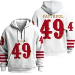 Nfl San Francisco 49ers Quarter Zip Waffle Hoodie Faithful 1