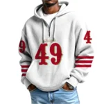 Nfl San Francisco 49ers Quarter Zip Waffle Hoodie Faithful 1