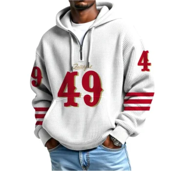 Nfl San Francisco 49ers Quarter Zip Waffle Hoodie Faithful 2
