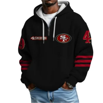 Nfl San Francisco 49ers Quarter Zip Waffle Hoodie Faithful Team 2