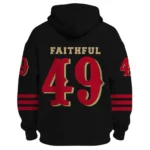 Nfl San Francisco 49ers Quarter Zip Waffle Hoodie Faithful Team 1