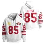 Nfl San Francisco 49ers Quarter Zip Waffle Hoodie George Kittle 1