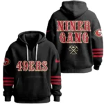 Nfl San Francisco 49ers Quarter Zip Waffle Hoodie Niner Gang 1