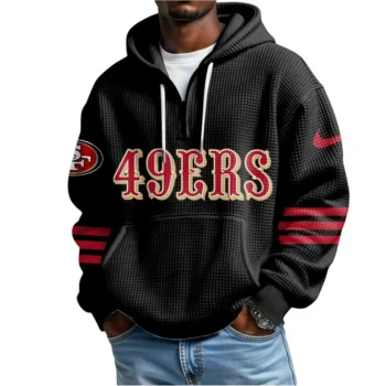 Nfl San Francisco 49ers Quarter Zip Waffle Hoodie Niner Gang 2
