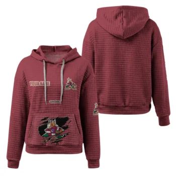 Personalized Arizona Coyotes 3D Waffle Hoodie - Claw Design Red