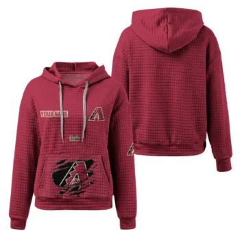 Customized Arizona Diamondbacks 3D Waffle Hoodie - Claw Design Red