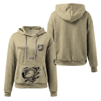 Custom Army Black Knights 3D Waffle Hoodie - Claw Design Gold