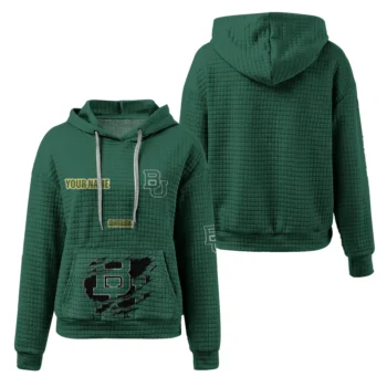 Customized Baylor Bears 3D Waffle Hoodie - Claw Design Green