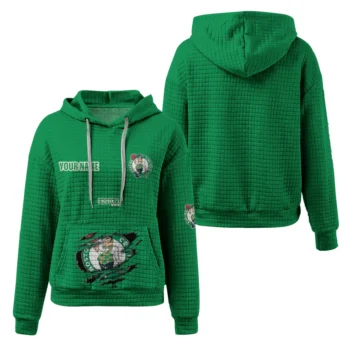 Custom Boston Celtics 3D Waffle Hoodie - Claw Design Green