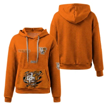 Personalized Bowling Green Falcons 3D Waffle Hoodie - Claw Design Orange