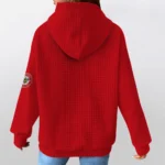 brentford-3d-waffle-quarter-no-zip-hoodie-personalized-claw-design-red-latest-model.webp