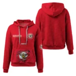 brentford-3d-waffle-quarter-no-zip-hoodie-personalized-claw-design-red-latest-model.webp