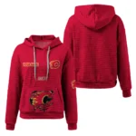 calgary-flames-3d-waffle-quarter-no-zip-hoodie-personalized-claw-design-red-latest-model.webp