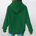 charlotte-49ers-3d-waffle-quarter-no-zip-hoodie-personalized-claw-design-green-latest-model.webp