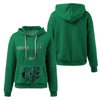 Personalized Charlotte 49ers 3D Waffle Hoodie - Claw Design Green