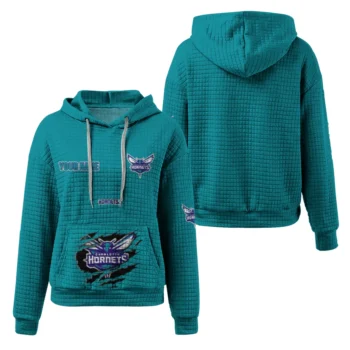 Personalized Charlotte Hornets 3D Waffle Hoodie - Claw Design Teal