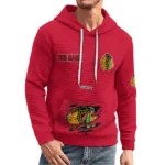 chicago-blackhawks-3d-waffle-quarter-no-zip-hoodie-customized-claw-design-red-latest-model.webp