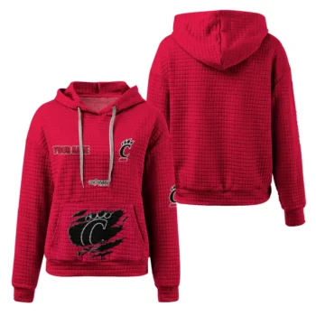 Personalized Cincinnati Bearcats 3D Waffle Hoodie - Claw Design Red
