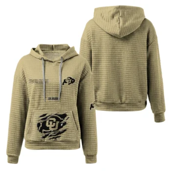 Custom Colorado Buffaloes 3D Waffle Hoodie - Claw Design Gold