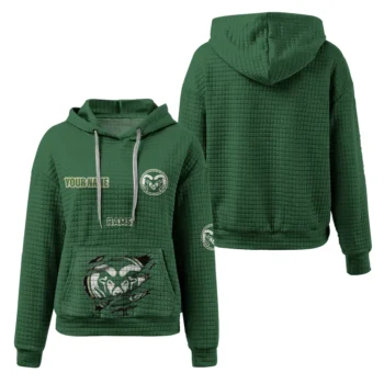 Customized Colorado State Rams 3D Waffle Hoodie - Claw Design Green