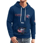 columbus-blue-jackets-3d-waffle-quarter-no-zip-hoodie-custom-claw-design-navy-blue-latest-model.webp