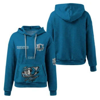 Customized Dallas Mavericks 3D Waffle Hoodie - Claw Design Blue