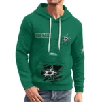 dallas-stars-3d-waffle-quarter-no-zip-hoodie-customized-claw-design-green-latest-model.webp