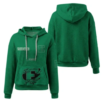Custom Eastern Michigan Eagles 3D Waffle Hoodie - Claw Design Green