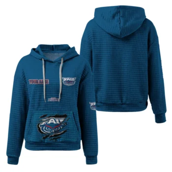 Custom Florida Atlantic Owls 3D Waffle Hoodie - Claw Design Blue